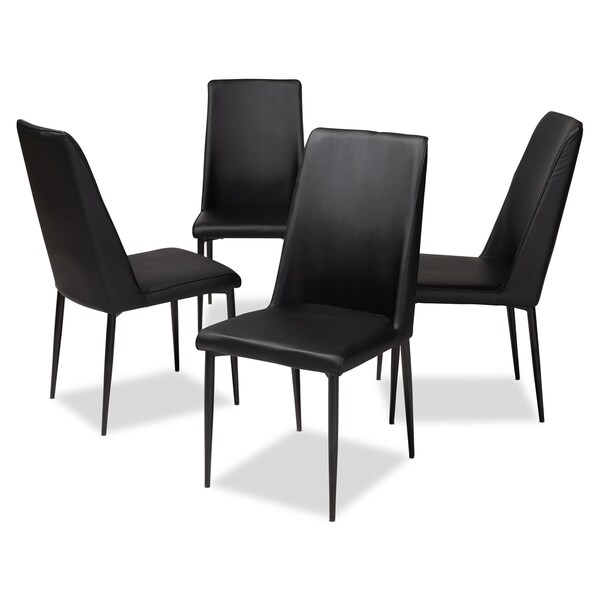 Baxton Studio Chandelle Modern Black Faux Leather Upholstered Dining Chair 146-8792 - main